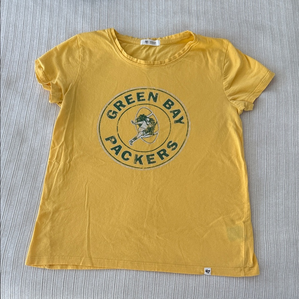 47 Brand Women’s Yellow Green Bay Packers Tee